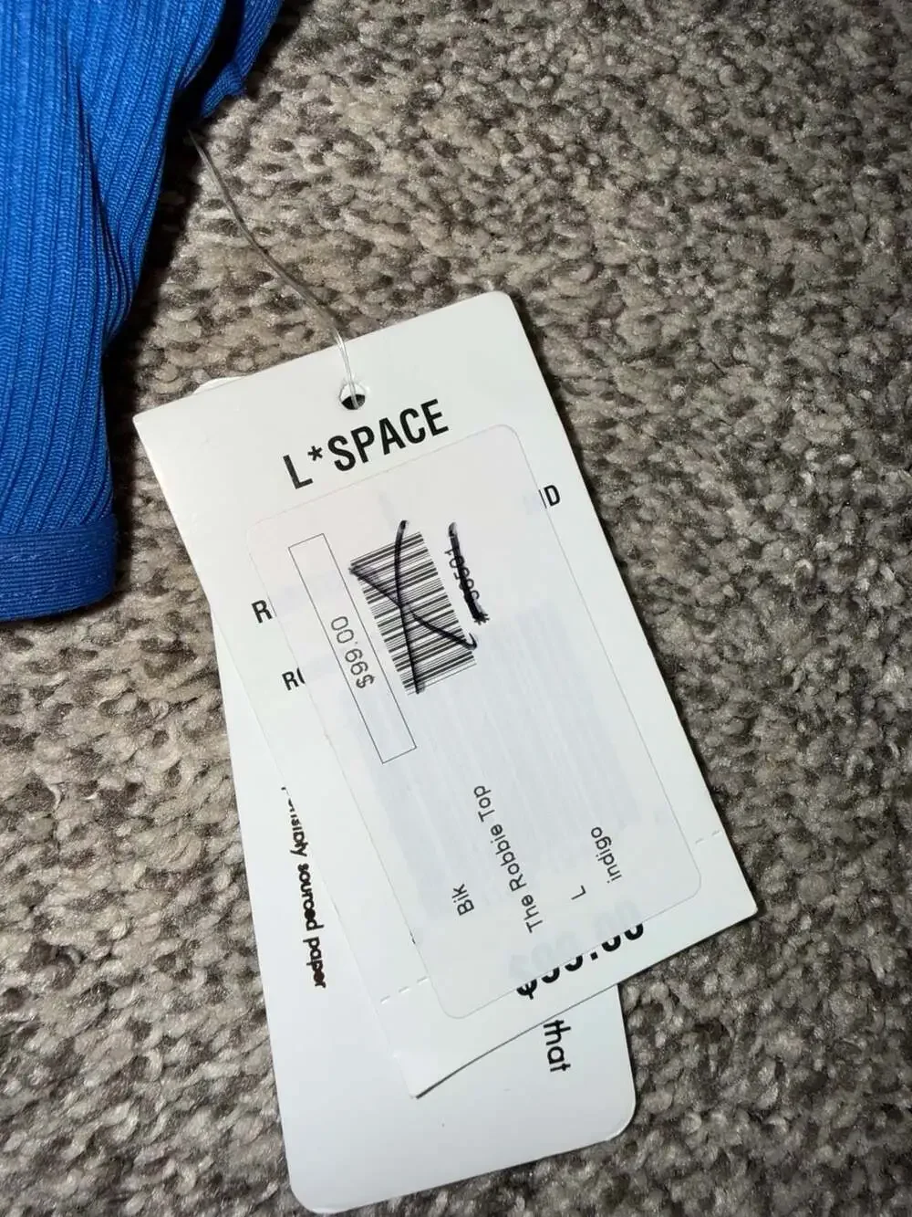 L*Space The Robbie Top Bikini Size L Indigo